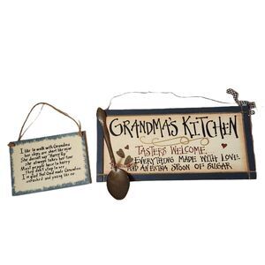 Grandma Decorative Wall Hangings Lot of 2 Magnet and Hanging Sign